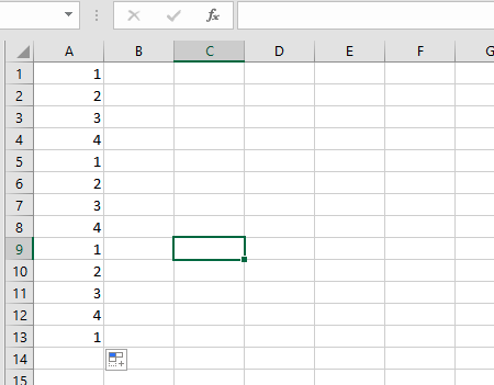 вид циклической последовательности в Excel